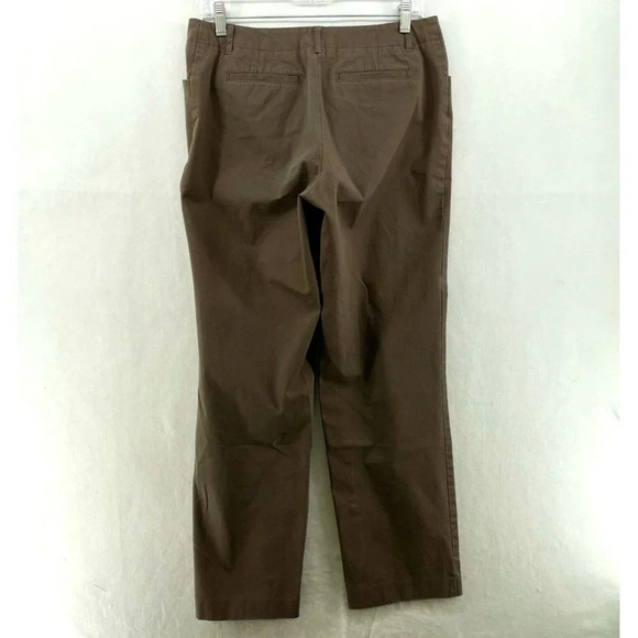 J.Jill Pants Women's Sz 6 Brown Stretch Straight Leg Slash Pockets Relaxed Chino - Picture 2 of 10
